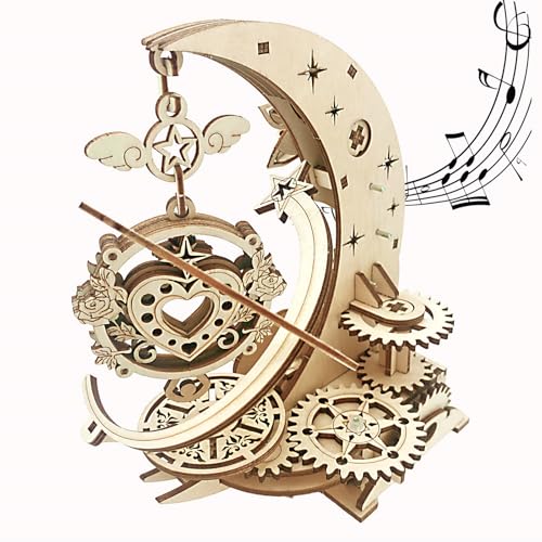 3D-Holzpuzzles für Erwachsene und Teenager, DIY-Spieluhr, Holzmodellbausatz, Bastelsets, Maschinenbau, Bauspielzeug zum Bauen für Kinder ab 14 Jahren, cooles Geburtstagsgeschenk von IQIETOY