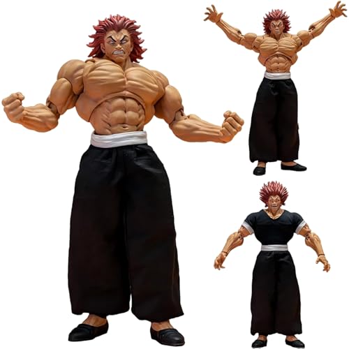 IQITOYS Hanma Baki/Hanma Yujiro Figur, Baki Anime-Figur, bewegliches und austauschbares Zubehör, Modellstatue, Desktop-Dekoration, PVC-Material, Geschenk für Fans (Hanma Yujiro) von IQITOYS