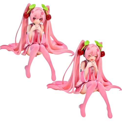 IQITOYS Miku-Figur, 11 cm, rosa Miku-Figur, niedliches Modell, Statue, Schreibtischdekoration, PVC-Material, Geschenke für Fans und Freunde (2 Stück) von IQITOYS