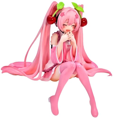 IQITOYS Miku-Figur, 11 cm, rosa Miku-Figur, niedliches Modell, Tischdekoration, PVC-Material, Geschenke für Fans und Freunde (enge Augen) von IQITOYS