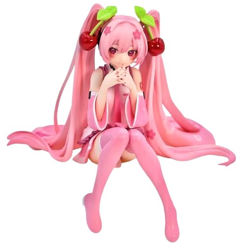 IQITOYS Miku-Figur, 11 cm, rosa Miku-Figur, niedliches Modell, Tischdekoration, PVC-Material, Geschenke für Fans und Freunde (offene Augen) von IQITOYS