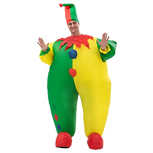 IRETG Aufblasbares Clown Kostüm für Erwachsene Lustiger Joker Fancy Kleid Blow Up Clown Anzug Ganzkörper Jumpsuit für Halloween Cosplay Party IRETG Aufblasbares Clown Kostüm für Erwachsene Lustiger Joker Fancy Kleid Blow Up Clown Anzug Ganzkörper Jumpsuit für Halloween Cosplay Party von IRETG