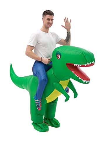IRETG Dinosaurier Aufblasbares Kostüm Erwachsene Lustige Aufblasbare Dinosaurier Kostüme Halloween Verkleidung für Lehrer Schulparty, Green Dino (Green) von IRETG