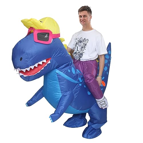 IRETG Dinosaurier Aufblasbares Kostüm Erwachsene Lustige Aufblasbare Dinosaurier Kostüme Halloween Verkleidung für Lehrer Schulparty von IRETG