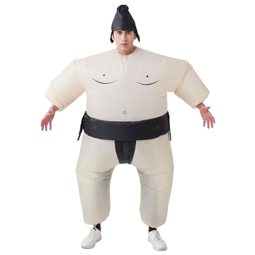 IRETG Sumo Wrestler Kostüme für Erwachsene Aufblasbare sumoringer Wrestler Kostüm Lustige Sumo Anzug Dress-up Sumo Jumpsuit für Halloween Kleid Maskerade Party Weihnachten von IRETG