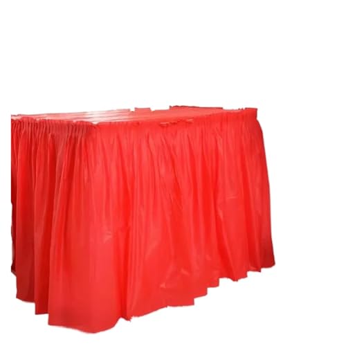 IRGVJIFR Tischrock 2 Teile/Satz Tischdecke Set Einfarbig Tisch Abdeckung Tisch Röcke for Happy Birthday Party Hochzeit Und Festival Dekoration(Red) von IRGVJIFR