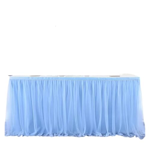 IRGVJIFR Tischrock 6/9/14FT Tischröcke Geburtstag Tüll Tischrock Hochzeit Party Tutu Tüll Tischrock Hochzeit Party Home Decor(Blue,14FT 77x427cm) von IRGVJIFR