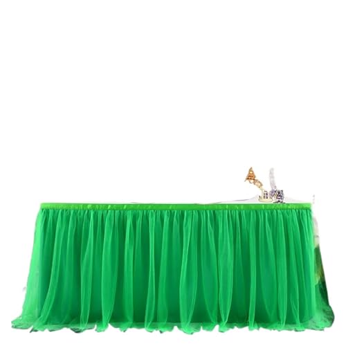 IRGVJIFR Tischrock 6/9/14FT Tischröcke Geburtstag Tüll Tischrock Hochzeit Party Tutu Tüll Tischrock Hochzeit Party Home Decor(Green,9FT 77x275cm) von IRGVJIFR
