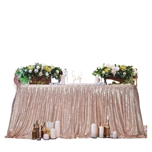 IRGVJIFR Tischrock Pailletten-Tischrock, Tisch-Flash-Tuch, Geburtstagsparty-Dekor, Hochzeit, Festival, Event, rechteckig, Glitzer-Tischröcke, Dekoration(Yellow,9FT 70x275cm) von IRGVJIFR