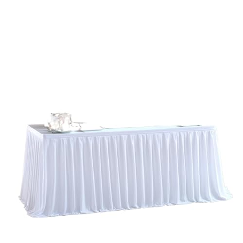 IRGVJIFR Tischrock Party Tisch Rock Geburtstag Dessert Tischdecke Abdeckung Hochzeit Dekorationen Baby Dusche Hotel Display Geschenk Esstischdecke(White,9FT 78X275CM) von IRGVJIFR