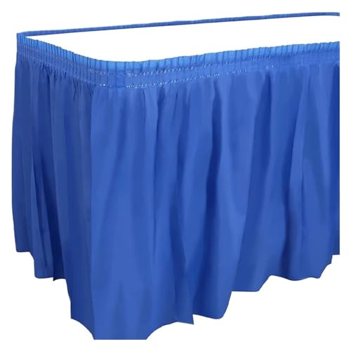 IRGVJIFR Tischrock Tischrock, rechteckiger Tischdeckenrock for Abschlussfeiern, Hochzeiten, Geburtstagsfeiern(Deep Blue) von IRGVJIFR