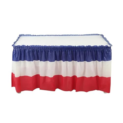 IRGVJIFR Tischrock Tischrock 73 * 426cm Rot/Weiß/Blau Tischröcke von IRGVJIFR
