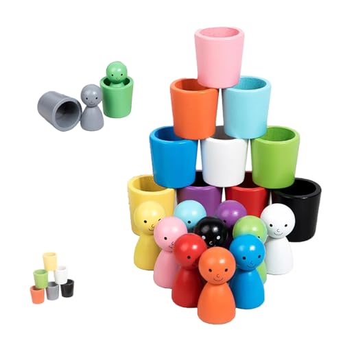 IRILXGAY Farbsortierbecher, Farbe Sortieren Sensory Stacking Cups, Farbe Erkennung Holzspielzeug, Sortieren Matching Recognition Spielzeug IRILXGAY Farbsortierbecher, Farbe Sortieren Sensory Stacking Cups, Farbe Erkennung Holzspielzeug, Sortieren Matching Recognition Spielzeug von IRILXGAY