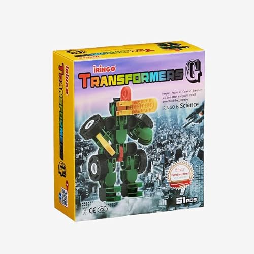 IRINGO Spielzeugbausteine „Transformers G“ – 3-in-1 Bauspaß: Roboter, Panzer & Sportwagen von IRINGO