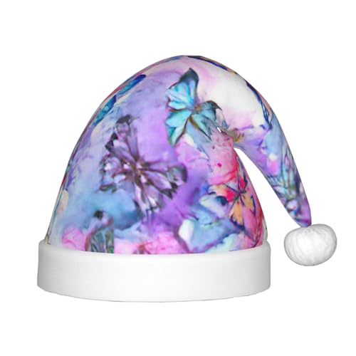 IRSHI Bunte Schmetterlingsmütze für Kinder, Weihnachtsmannmütze, Uni, Weihnachtsdruck für Kinder, perfekte Weihnachtsfeiertage für die Weihnachtszeit IRSHI Bunte Schmetterlingsmütze für Kinder, Weihnachtsmannmütze, Uni, Weihnachtsdruck für Kinder, perfekte Weihnachtsfeiertage für die Weihnachtszeit von IRSHI