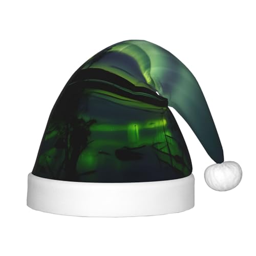 IRSHI Dark Northern Lights Weihnachtsmannmütze für Kinder, Uni, Weihnachtsdruck für Kinder, perfekte Weihnachtsfeiertage für die Weihnachtszeit IRSHI Dark Northern Lights Weihnachtsmannmütze für Kinder, Uni, Weihnachtsdruck für Kinder, perfekte Weihnachtsfeiertage für die Weihnachtszeit von IRSHI