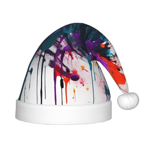 IRSHI Farbspritzer Weihnachtsmannmütze für Kinder, lustige und festliche Partykleidung für Weihnachten, Neujahr und festliche Feiertagsfeiern IRSHI Farbspritzer Weihnachtsmannmütze für Kinder, lustige und festliche Partykleidung für Weihnachten, Neujahr und festliche Feiertagsfeiern von IRSHI