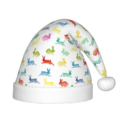 IRSHI Hasen in verschiedenen Posen, springende und laufende Kinder-Weihnachtsmannmütze, Uni, Weihnachtsdruck für Kinder, perfekte Weihnachtsfeiertage für die Weihnachtszeit IRSHI Hasen in verschiedenen Posen, springende und laufende Kinder-Weihnachtsmannmütze, Uni, Weihnachtsdruck für Kinder, perfekte Weihnachtsfeiertage für die Weihnachtszeit von IRSHI