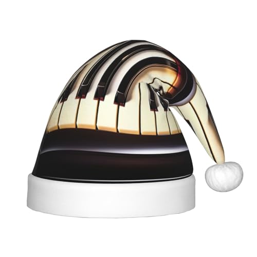 IRSHI Klaviertasten mit Musiknoten für Kinder, Weihnachtsmannmütze, Uni, Weihnachtsdruck für Kinder, perfekte Weihnachtsfeiertage für die Weihnachtszeit IRSHI Klaviertasten mit Musiknoten für Kinder, Weihnachtsmannmütze, Uni, Weihnachtsdruck für Kinder, perfekte Weihnachtsfeiertage für die Weihnachtszeit von IRSHI