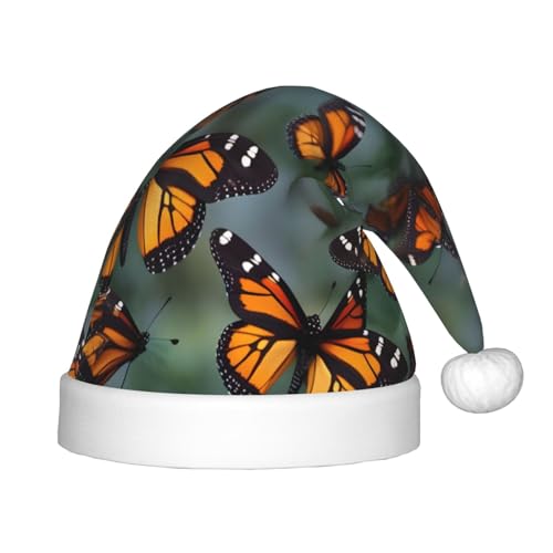 IRSHI Monarch-Schmetterlinge, Weihnachtsmannmütze, Uni, Weihnachtsdruck für Kinder, perfekte Weihnachtsfeiertage für die Weihnachtszeit IRSHI Monarch-Schmetterlinge, Weihnachtsmannmütze, Uni, Weihnachtsdruck für Kinder, perfekte Weihnachtsfeiertage für die Weihnachtszeit von IRSHI