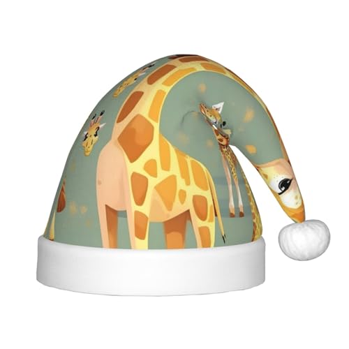 IRSHI Niedliche wilde Cartoon-Giraffen-Weihnachtsmannmütze, Uni, Weihnachtsdruck für Kinder, perfekte Weihnachtsfeiertage für die Weihnachtszeit IRSHI Niedliche wilde Cartoon-Giraffen-Weihnachtsmannmütze, Uni, Weihnachtsdruck für Kinder, perfekte Weihnachtsfeiertage für die Weihnachtszeit von IRSHI