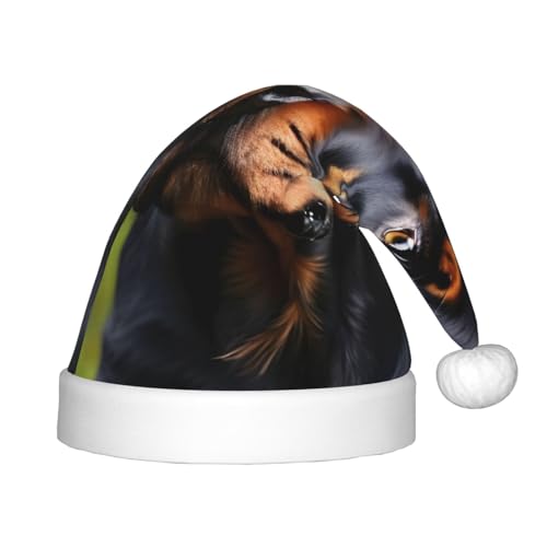 IRSHI Rottweiler Muster Kinder Weihnachtsmannmütze, Uni Weihnachtsdruck Kappe für Kinder – perfekte Weihnachtsfeiertage für die Weihnachtszeit IRSHI Rottweiler Muster Kinder Weihnachtsmannmütze, Uni Weihnachtsdruck Kappe für Kinder – perfekte Weihnachtsfeiertage für die Weihnachtszeit von IRSHI