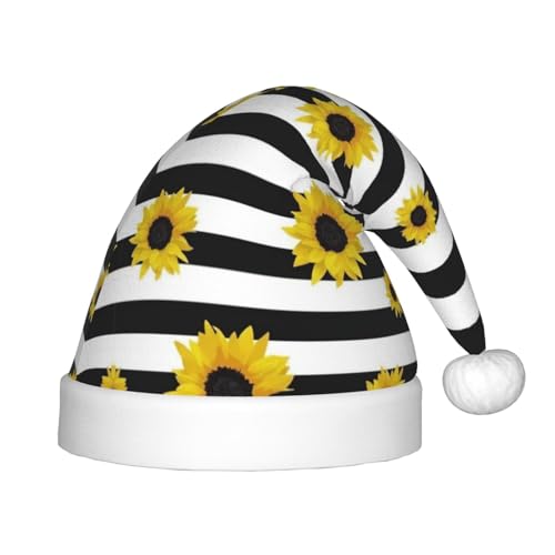 IRSHI Stilvolle Sonnenblumen-Weihnachtsmannmütze für Kinder, Uni, Weihnachtsdruck für Kinder, perfekte Weihnachtsfeiertage für die Weihnachtszeit IRSHI Stilvolle Sonnenblumen-Weihnachtsmannmütze für Kinder, Uni, Weihnachtsdruck für Kinder, perfekte Weihnachtsfeiertage für die Weihnachtszeit von IRSHI