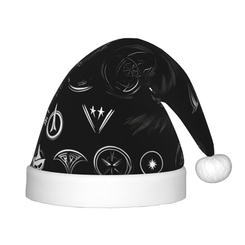 IRSHI Supernatural Symbole, schwarzer Druck, Kinder-Weihnachtsmannmütze, Uni, Weihnachtsdruck für Kinder, perfekte Weihnachtsfeiertage für die Weihnachtszeit IRSHI Supernatural Symbole, schwarzer Druck, Kinder-Weihnachtsmannmütze, Uni, Weihnachtsdruck für Kinder, perfekte Weihnachtsfeiertage für die Weihnachtszeit von IRSHI