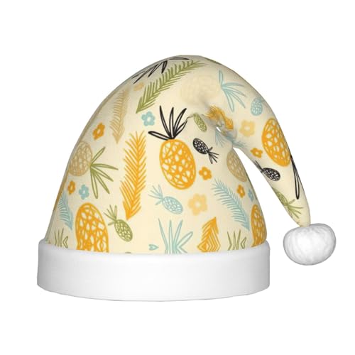 IRSHI Weihnachtsmannmütze für Kinder, Ananas-Muster, uni, Weihnachtsdruck für Kinder, perfekte Weihnachtsfeiertage für die Weihnachtszeit IRSHI Weihnachtsmannmütze für Kinder, Ananas-Muster, uni, Weihnachtsdruck für Kinder, perfekte Weihnachtsfeiertage für die Weihnachtszeit von IRSHI