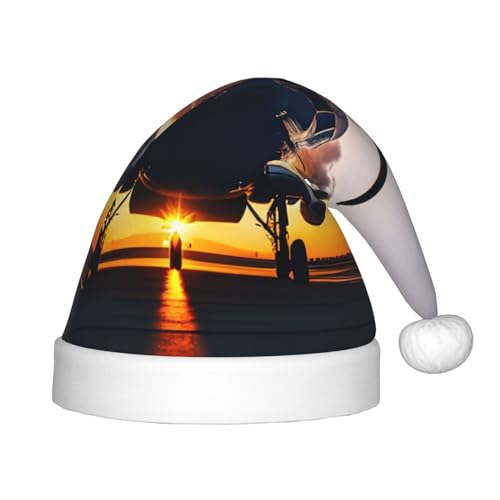IRSHI Weihnachtsmannmütze für Kinder, Flugzeug bei Sonnenuntergang, lustige und festliche Partykleidung für Weihnachten, Neujahr und festliche Feiertagsfeiern IRSHI Weihnachtsmannmütze für Kinder, Flugzeug bei Sonnenuntergang, lustige und festliche Partykleidung für Weihnachten, Neujahr und festliche Feiertagsfeiern von IRSHI
