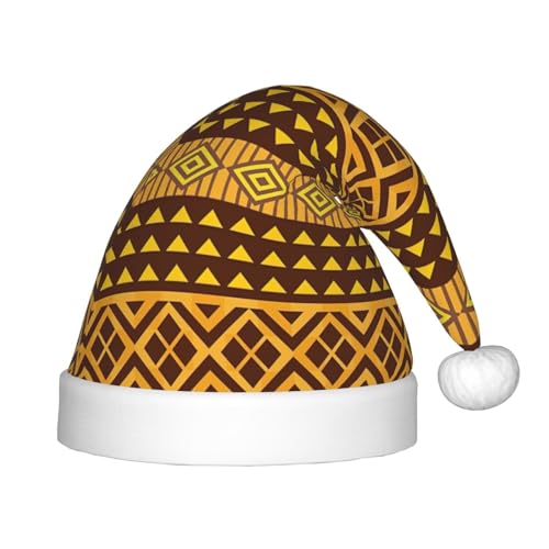 IRSHI Weihnachtsmannmütze für Kinder, Gelb und Braun, Dreiecke, Uni, Weihnachtsdruck für Kinder, perfekte Weihnachtsfeiertage für die Weihnachtszeit IRSHI Weihnachtsmannmütze für Kinder, Gelb und Braun, Dreiecke, Uni, Weihnachtsdruck für Kinder, perfekte Weihnachtsfeiertage für die Weihnachtszeit von IRSHI