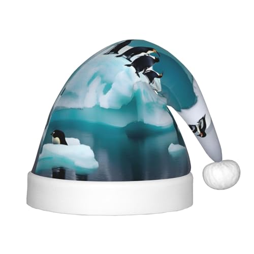 IRSHI Weihnachtsmannmütze für Kinder, Motiv: Pinguine auf dem Eisberg, Uni, Weihnachtsdruck für Kinder, perfekte Weihnachtsfeiertage für die Weihnachtszeit IRSHI Weihnachtsmannmütze für Kinder, Motiv: Pinguine auf dem Eisberg, Uni, Weihnachtsdruck für Kinder, perfekte Weihnachtsfeiertage für die Weihnachtszeit von IRSHI