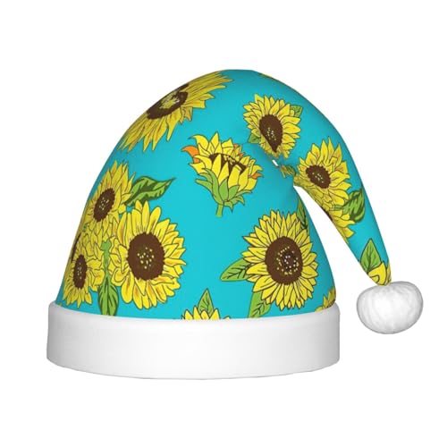 IRSHI Weihnachtsmannmütze mit Sonnenblumenmuster, Uni, Weihnachtsdruck für Kinder, perfekte Weihnachtsfeiertage für die Weihnachtszeit IRSHI Weihnachtsmannmütze mit Sonnenblumenmuster, Uni, Weihnachtsdruck für Kinder, perfekte Weihnachtsfeiertage für die Weihnachtszeit von IRSHI