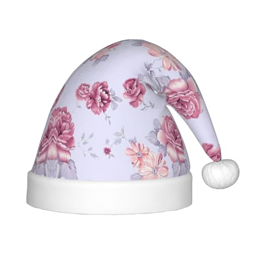 IRSHI Weihnachtsmütze für Kinder, Motiv: Rote Rosen, Blumenmuster, Uni, Weihnachtsdruck, perfekte Weihnachtsfeiertage für die Weihnachtszeit IRSHI Weihnachtsmütze für Kinder, Motiv: Rote Rosen, Blumenmuster, Uni, Weihnachtsdruck, perfekte Weihnachtsfeiertage für die Weihnachtszeit von IRSHI