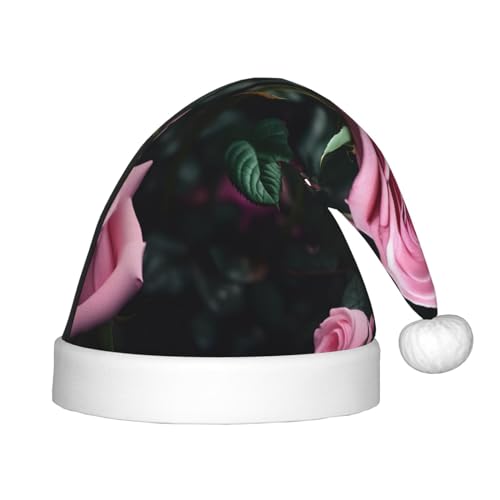IRSHI Weihnachtsmütze für Kinder, rosa Rosen-Druck, Uni, Weihnachtsdruck für Kinder, perfekte Weihnachtsfeiertage für die Weihnachtszeit IRSHI Weihnachtsmütze für Kinder, rosa Rosen-Druck, Uni, Weihnachtsdruck für Kinder, perfekte Weihnachtsfeiertage für die Weihnachtszeit von IRSHI