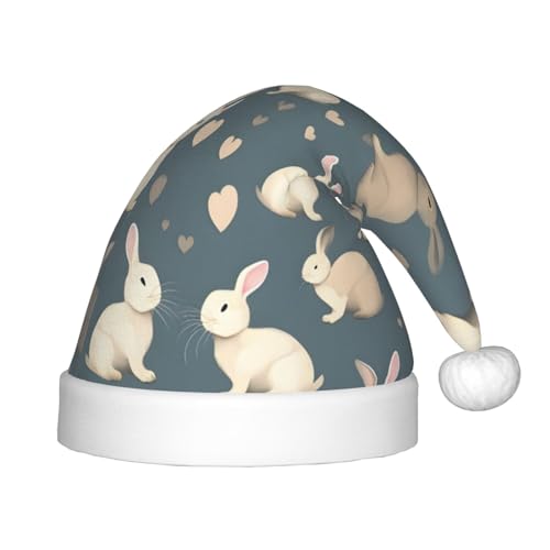 IRSHI Weihnachtsmütze mit Hasenhintergrund, Uni, Weihnachtsdruck für Kinder, perfekte Weihnachtsfeiertage für die Weihnachtszeit IRSHI Weihnachtsmütze mit Hasenhintergrund, Uni, Weihnachtsdruck für Kinder, perfekte Weihnachtsfeiertage für die Weihnachtszeit von IRSHI