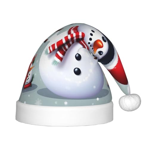 IRSHI Weihnachtsmütze mit Schneemann-Motiv, uni, Weihnachtsmannmütze für Kinder, perfekte Weihnachtsfeiertage für die Weihnachtszeit von IRSHI