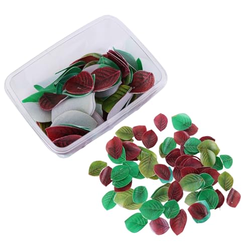 ISAKEN 100 Stück Esspapier Tortendeko Essbare Blätter Klebreispapier Tortenaufsatz Kuchen Dekoration Kuchen Topper Geburtstag Blätter Cupcake Toppers für Hochzeit, Geburtstag, Partybedarf von ISAKEN