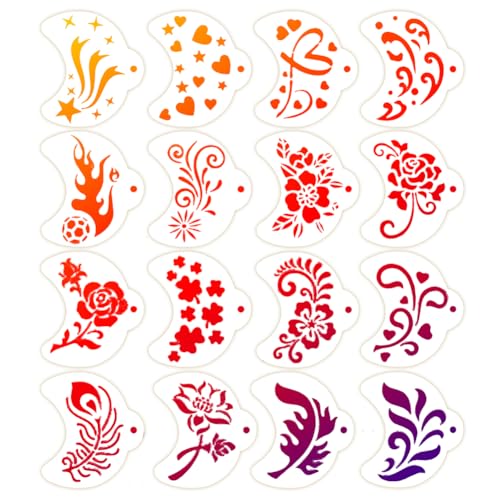 ISAKEN 16 Stück Gesichtsmalerei Schablonen, Gesichtern Zeichnen Schablonen Wiederverwendbare Gesichtsfarbe Schablonen Face Tracing Stencils für Festliche Feiertags Party Maskerade ISAKEN 16 Stück Gesichtsmalerei Schablonen, Gesichtern Zeichnen Schablonen Wiederverwendbare Gesichtsfarbe Schablonen Face Tracing Stencils für Festliche Feiertags Party Maskerade von ISAKEN