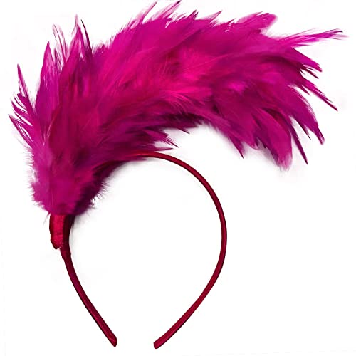 ISAKEN 20er Jahre Stirnband Feder Haarreif Haarband Cosplay Feder Haarband Karneval Party Kopfschmuck Regenbogen Feder Haarreif Kostüm für Ostertag Hochzeit Halloween Party von ISAKEN