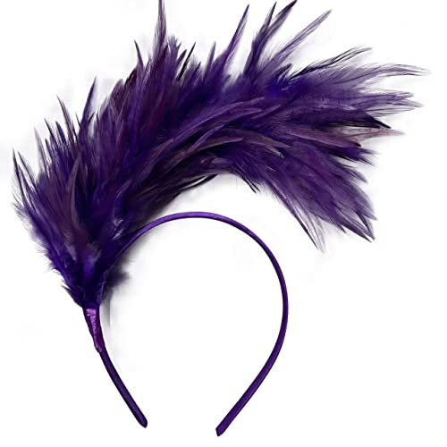 ISAKEN 20er Jahre Stirnband Feder Haarreif Haarband Cosplay Feder Haarband Karneval Party Kopfschmuck Regenbogen Feder Haarreif Kostüm für Ostertag Hochzeit Halloween Party von ISAKEN