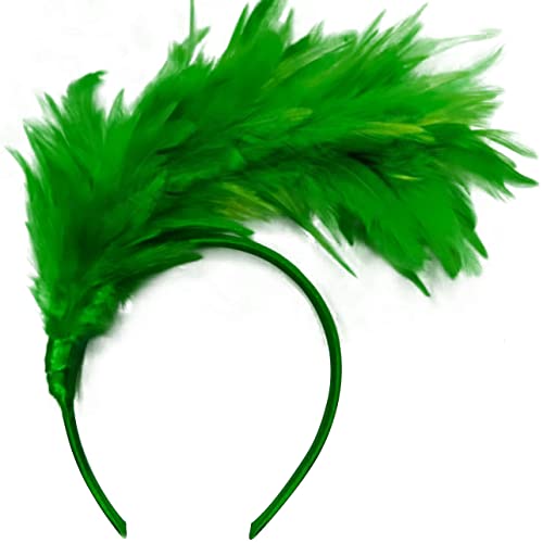 ISAKEN 20er Jahre Stirnband Feder Haarreif Haarband Cosplay Feder Haarband Karneval Party Kopfschmuck Regenbogen Feder Haarreif Kostüm für Ostertag Hochzeit Halloween Party von ISAKEN