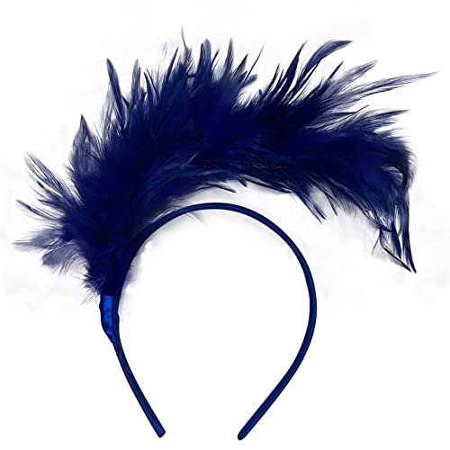 ISAKEN 20er Jahre Stirnband Feder Haarreif Haarband Cosplay Feder Haarband Karneval Party Kopfschmuck Regenbogen Feder Haarreif Kostüm für Ostertag Hochzeit Halloween Party von ISAKEN