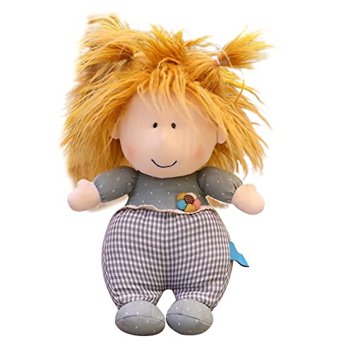 ISAKEN 40cm Niedliche Weiche Stoffpuppe Kuschelpuppe Babypuppe Weiche Puppe mit Kleidung und Haaren, Kinder Gefüllte Puppen Textilpuppen Plüsch Stofftier Spielzeug Geschenk für Mädchen Baby von ISAKEN