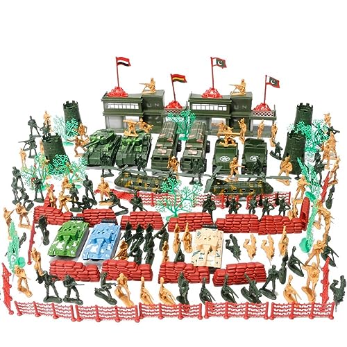 ISAKEN 60 Teiliges Militärische Figuren Set Militär Spielset Streitkräfte Armee Männer Soldaten Kampf Bewegliche Actionfiguren mit Militär Waffen Militärspielset für Kinder Party Deko Geschenk von ISAKEN