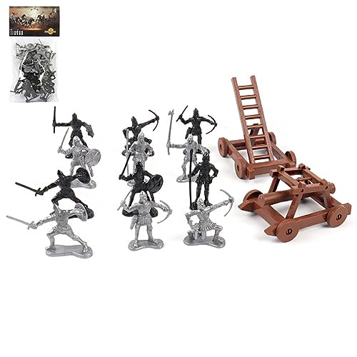 ISAKEN Armymen Figuren Set Medieval Militär Soldaten Spielset Spielsoldaten aus Kunststoff Spielfiguren Set von Armee Soldaten Figuren Mini Militär Modell Spielesets Soldatenfiguren Spielzeug von ISAKEN