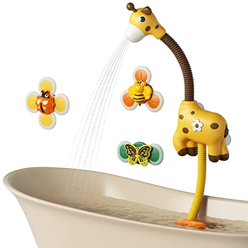 ISAKEN Baby Badespielzeug Duschkopf für Kinder, Cartoon Tier Elektrischer Wasserspielzeug Badewannenspielzeug Wasser Dusche Badespielzeug Wasserspray Spielzeug für Kleinkind 1 2 3 4 Jahre von ISAKEN