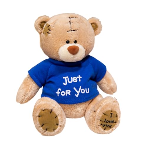 ISAKEN Bär Plüschpuppe, Niedlich Bär Plüschtier Kuscheltier 15CM Realistisch Gestaltetes Plüschtier Gemütliches Schmusetie Flauschiger Stofftier für Kinder Mädchen Geburtstag Valentinstag von ISAKEN