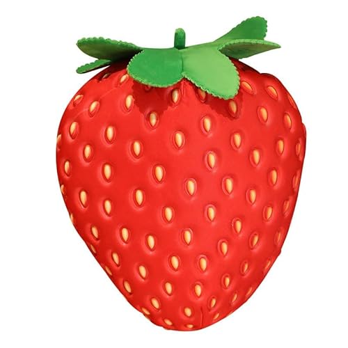 ISAKEN Erdbeer Plüschtiere, 35CM Süßes Erdbeere Kuscheltier Weich Obst Plüschtier Dekoratives Kissen Erdbeer Plüschkissen Kuscheltier Geschenke für Kinder Junge Mädchen Geburtstag von ISAKEN