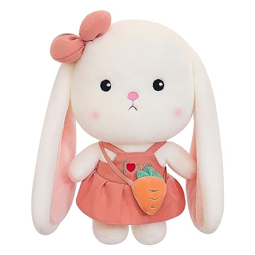 ISAKEN Hase Kuscheltier, 40cm Osterhase Plüsch Kaninchen Plüschtier Schlappohr Sitzende Hase Stofftier Weißes Kaninchen Stofftier Plüschkissen Plüschhase Plüschpuppen Geschenk für Weihnachten Oster von ISAKEN